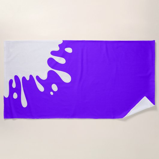 Serviette De Plage Splash blanc sur Indigo électrique (Devant)