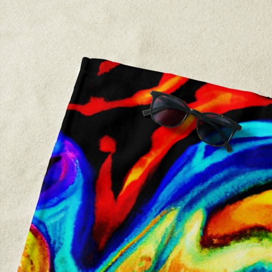 Serviette De Plage Splashes de couleurs Abstraits (En situation)