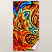 Serviette De Plage Splashes de couleurs Abstraits (Devant)