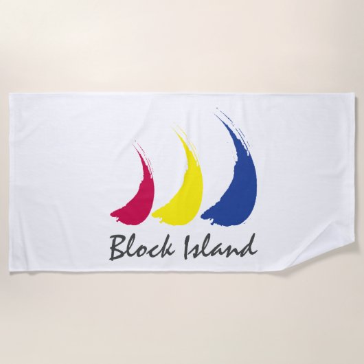 Serviette De Plage Splashy Sails_Paint-The-Wind_Block Island (Devant)