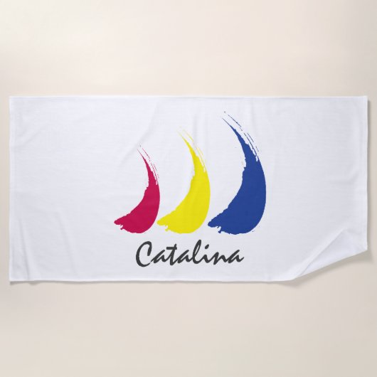 Serviette De Plage Splashy Sails_Paint-The-Wind_Catalina (Devant)
