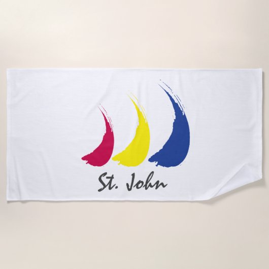 Serviette De Plage Splashy Sails_Paint-The-Wind_St. John (Devant)