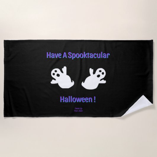 Serviette de plage Spooktacular Ghosts (Devant)