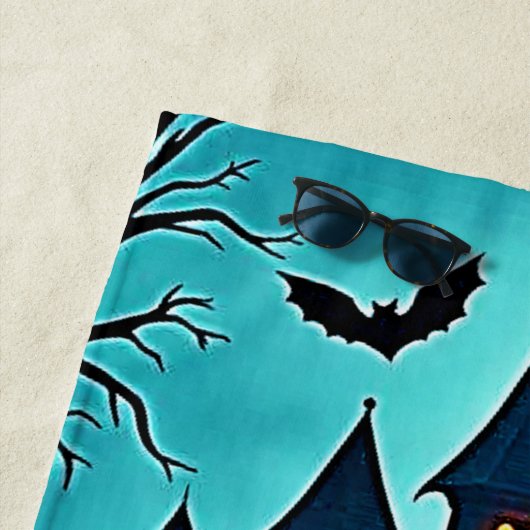 Serviette De Plage  Spooky Night Haunted House Thrills (En situation)