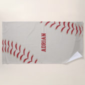 Serviette De Plage Sports de baseball personnalisés (Devant)