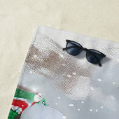 Serviette De Plage Springer Spaniel chien Noël Festif (En situation)