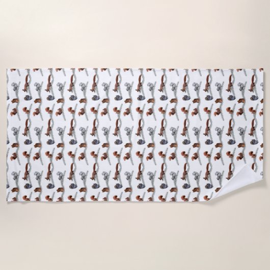 Serviette de plage Squirrel Frenzy (choisir la cou (Devant)