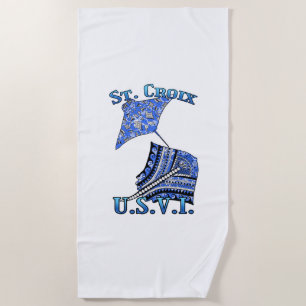 Serviette De Plage St Croix U V.I. Vacation Tribal Stingray Océan