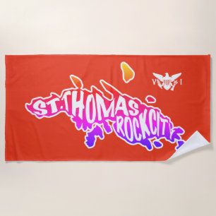 Serviette De Plage St. Thomas "Rock City" Îles Vierges américaines, R