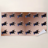 Serviette De Plage Staffordshire Bull Terrier Huile Peinture, Serviet (Devant)