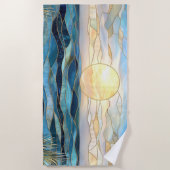 Serviette De Plage Stained Glass Ocean Sunset Beach Towel (Devant)