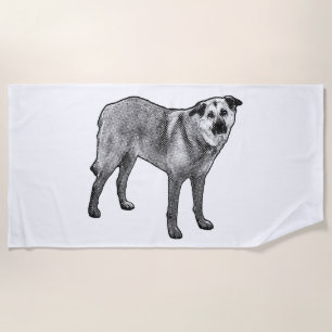 Serviette De Plage stance alpin en demi-teinte, mélange tibétain