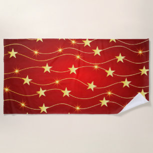 Serviette De Plage Star Adored Ruby Motif rouge