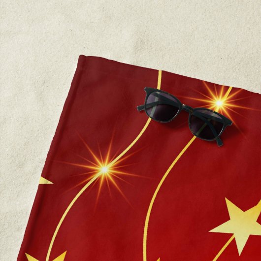 Serviette De Plage Star Adored Ruby Motif rouge (En situation)