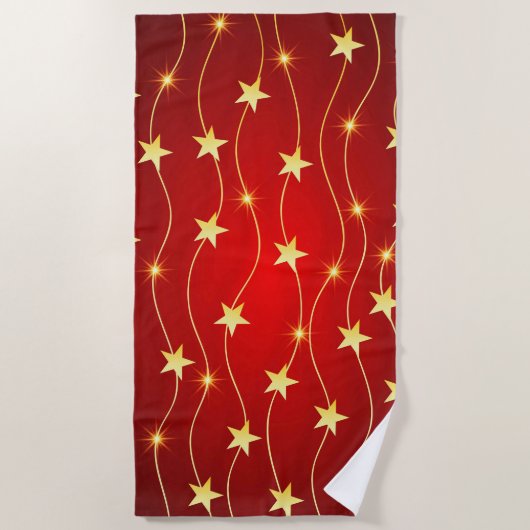Serviette De Plage Star Adored Ruby Motif rouge (Devant)