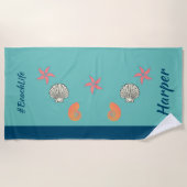 Serviette De Plage Starfish and Seashells Ocean Beach Life (Devant)