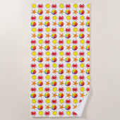 Serviette De Plage Starfish Crab Beachball Summer Sunshine Beach (Devant)