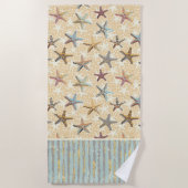Serviette De Plage Starfish dans le sable rayé Beach Towel (Devant)