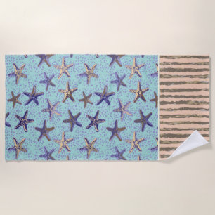 Serviette De Plage Starfish dans le Sand Stripes Beach Towel