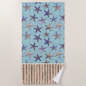 Serviette De Plage Starfish dans le Sand Stripes Beach Towel (Devant)