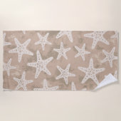 Serviette De Plage Starfish Motif Sand Beige (Devant)