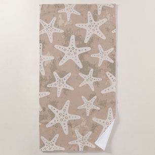 Serviette De Plage Starfish Motif Sand Beige