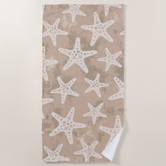 Serviette De Plage Starfish Motif Sand Beige (Devant)