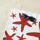 Serviette De Plage Starfish rouge (En situation)