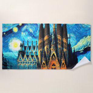 Serviette De Plage Starry Sagrada Familia Barcelona