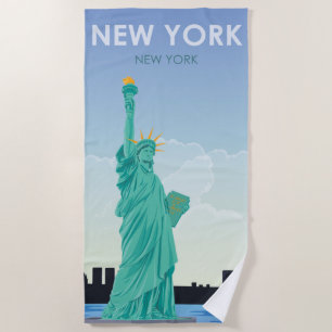 Serviette De Plage Statue De La Liberté Vintage voyage De New York