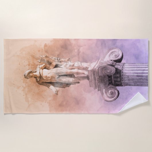 Serviette De Plage Statue grecque classique d'Apollo (Devant)