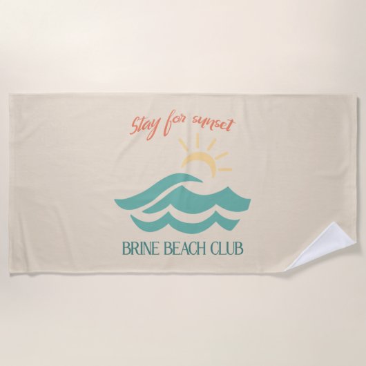 Serviette de plage Stay For Sunset Brine Beach Clu (Devant)