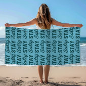 Serviette De Plage Stay Salty - Coastal Teal Ocean Blue Graphic Print