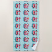 Serviette De Plage Stayin’ En Mer Funny Flamant rose Pool Flottant Re (Devant)