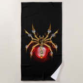 Serviette De Plage Steampunk spider on black (Devant)