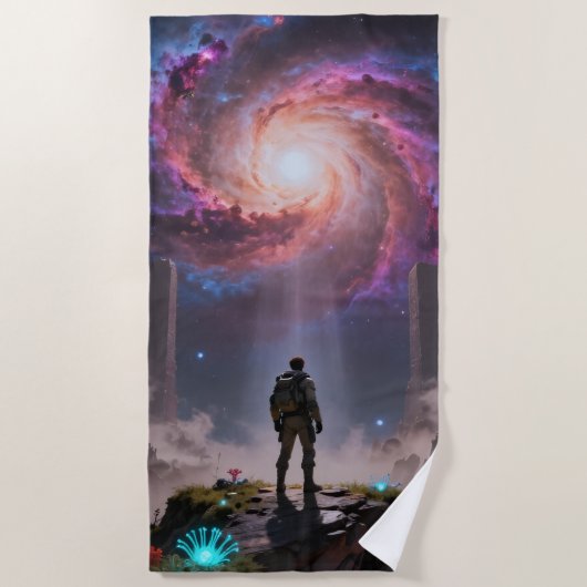 Serviette De Plage Stellar Path – Voyage à travers l'Univers (Devant)