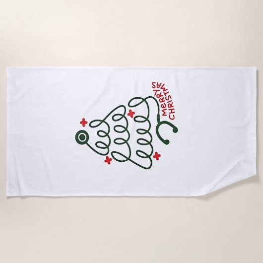 Serviette De Plage Stethoscope Arbre de Noël Lumières Éclairage Infir (Devant)
