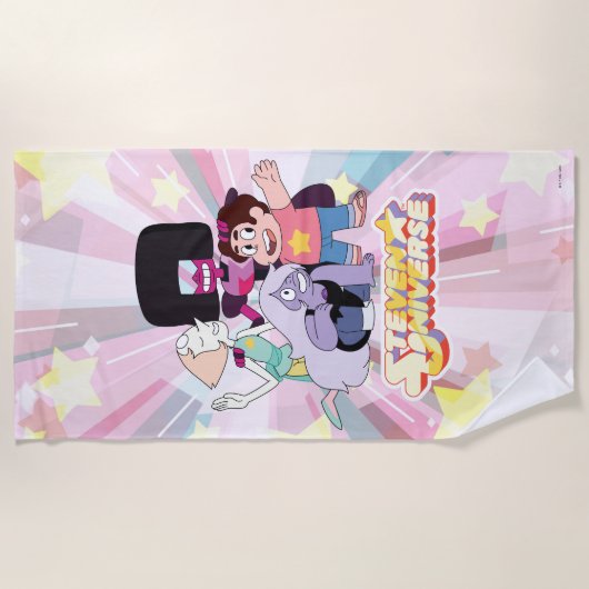 Serviette De Plage Steven Universe | Crystal Gem Group Huddle (Devant)