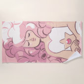 Serviette De Plage Steven Universe | Illustration de quartz Rose (Devant)