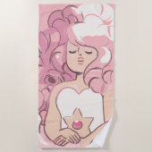 Serviette De Plage Steven Universe | Illustration de quartz Rose (Devant)