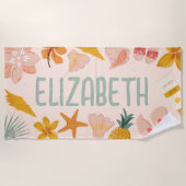Serviette De Plage Sticker tendance de plage pour filles personnalisé (Devant)