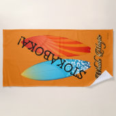 Serviette de plage STOKABOKA! 2 (Conseils de Surf) (Devant)