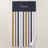 Serviette De Plage Striped Beach Towel – Neutral Earth Tone (Devant)