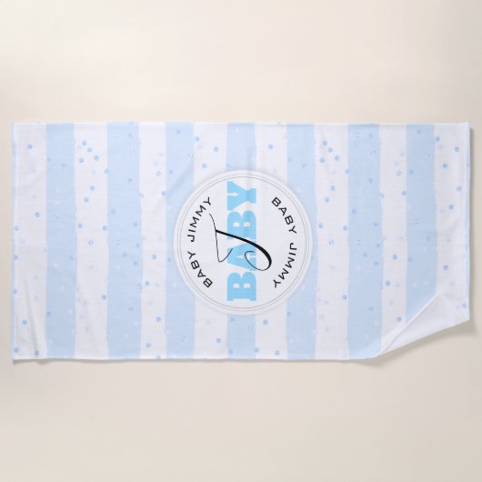 Serviette De Plage Stripes Blue and White (Devant)