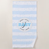 Serviette De Plage Stripes Blue and White (Devant)