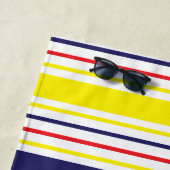 Serviette De Plage Stripes Monogramme Prénom Vacances d'été (En situation)