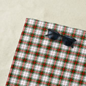 Serviette De Plage Stuart / Stewart tartan blanc rouge vert plaid (En situation)