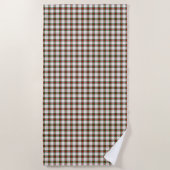 Serviette De Plage Stuart / Stewart tartan blanc rouge vert plaid (Devant)