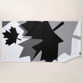 Serviette De Plage Style canadien Feuille d'érable noire stratifiée C (Devant)
