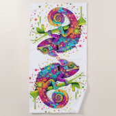 Serviette De Plage Style d'aquarelle des teintures Chameleon (Devant)